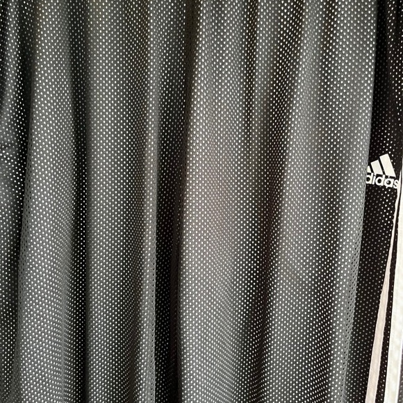 Adidas Basketball Shorts Black White Three Stripe Mesh Athletic Climalite - Picture 8 of 12